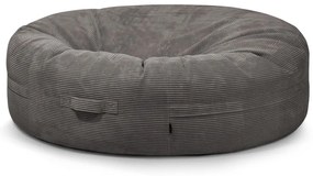 Fotoliu bean bag gri închis cu tapițerie din catifea reiată Roll 190 – SLOWDOWN