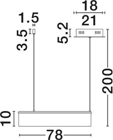 Lustra LED design circular OLIVIA bej D-78cm