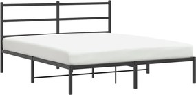 vidaXL Cadru de pat metalic cu tăblie, negru, 160x200 cm