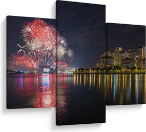 Tablou cu artificii in Singapur (90x60 cm)