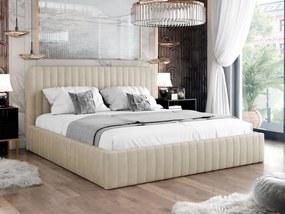 Pat matrimonial 140 cm Lentoa (Bej) (cu somieră) (cu sp. depozitare). Promo -17%. 1104159