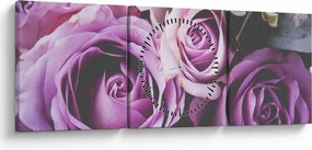 Tablou - Trandafiri (cu ceas) (90x30 cm)