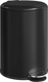 HOMCOM Coș de gunoi pentru bucătărie de 20 L, coș metalic rezistent la amprente cu capac Soft-Close, pedală și coș interior detașabil, Negru | Aosom Romania
