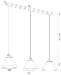 Lustra cu 3 pendule design modern ORTE alb