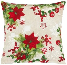 Față de pernă Bellatex poinsettia roșu, 40 x 40 cm