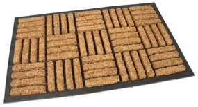 Covoraș de curățat nucă de cocos Lines Squares 45 x 75 x 2 cm, maro