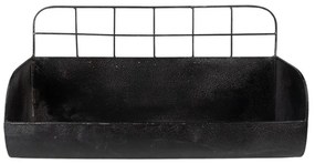 Raft de perete, negru, din metal, aspect vintage, Blackshire