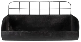 Raft de perete, negru, din metal, aspect vintage, Blackshire