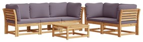 3214316 vidaXL Set mobilier grădină cu perne, 6 piese, lemn masiv acacia
