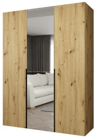 Dulap de haine 150 cm Alice 2 (Stejar artisan + Negru). 1126157