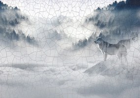 Fototapet - Lupul în ceață (152,5x104 cm)