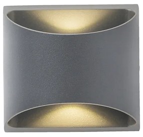 Lampă de perete modernă pentru exterior gri închis cu LED 2 lumini IP54 - Mal