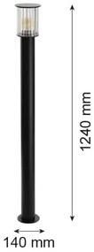 Stalp 124cm protectie IP44 NORFOLK 8750 negru