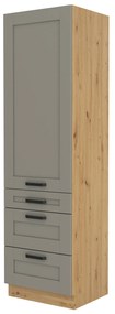Dulap de bucătărie pentru alimente Lucid 60 DKS 210 3S 1F (Stejar artisan + claygrey). 1045511