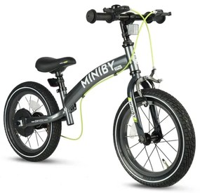 QPlay - Bicicletă pentru copii 14" MINIBY 3în1 gri