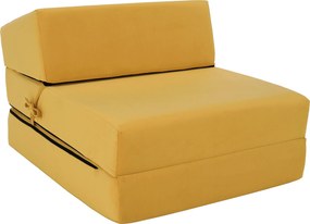 Saltea pliabilă/fotoliu extensibil, 2 in 1, galben, PELOS