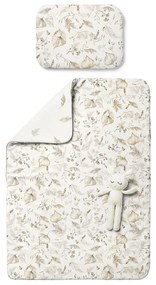Set pilota 75 x 100 cm si perna 30 x 40 cm pentru copii, bumbac premium si umplutura hipoalergenica BabySoft, fata dubla, Boho