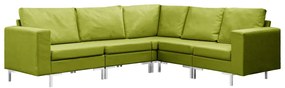 Set de canapele, 5 piese, verde, material textil Verde