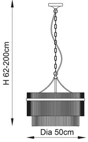 Endon 104112 - Candelabru suspendat MARIETTA 5xE14/7W/230V crom lucios/sticlă clară