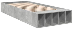 3280611 vidaXL Cadru de pat, gri beton, 90x200 cm, lemn prelucrat