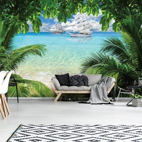Fototapet - Corabie pe ocean (254x184 cm)