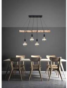 Lustra suspendata lemn cu 4 pendule stil minimalist AUSTON