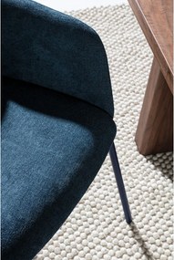 Set de scaune de sufragerie albastru 2 buc. tapițat Aslin – MOME