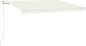 vidaXL Copertină retractabilă manual cu LED, crem, 450x350 cm