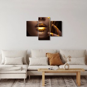 Tablou - Femeie cu buze aurii (90x60 cm)