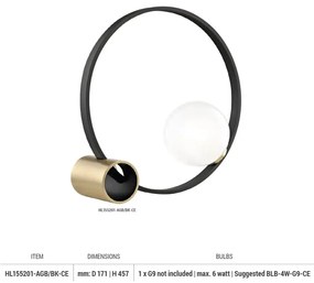 Veioza design modern ZENA alama antichizata, negru