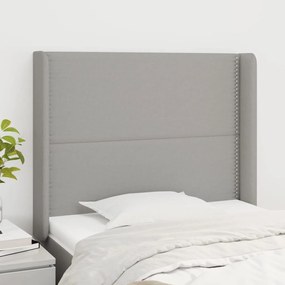 vidaXL Tăblie de pat cu aripioare gri deschis 83x16x118/128 cm textil