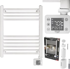 Calorifer electric pentru baie Adler AD 7823, 400 W, 10 elementi, Panou de control LED, Mod de economisire a energiei, IP24, Alb