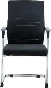 Scaun de conferinţă, negru/crom, SALMAN