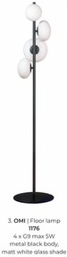 Lampadar, Lampa de podea moderna Omi negru