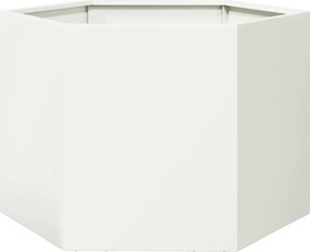vidaXL Jardinieră de grădină alb 69x60x45 cm oțel hexagonal