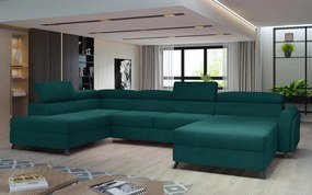 Canapea modulara, extensibila, cu spatiu pentru depozitare, 370x98x190 cm, Josette L01, Eltap (Culoare: Maro deschis / Monet 24)