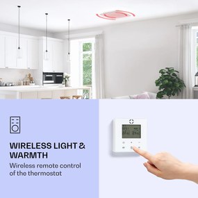Klarstein Wondersky, încălzitor de tavan cu infraroșu, 350 W, 60 x 6,5 x 60 cm (LxHxD), IP44