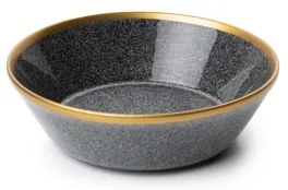 Set de masă 16 piese antracit/auriu/porțelan