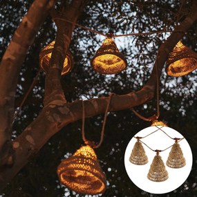 Ghirlande luminoase maro 8m Incl. LED 10 lumini IP44 Reîncărcabile solar - Maro