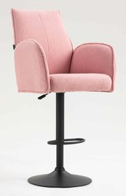 HR280W Scaun Roz Pudra Boucle cu Bază Neagră