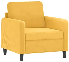 349029 vidaXL Canapea de o persoană, galben, 60 cm, catifea