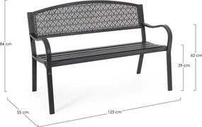 Bancă de grădină gri antracit din metal Lizette – Bizzotto