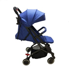 Carucior sport ultracompact pentru copii NOVOKIDS™ Baby C Trolley, Transformabil in troller, Spatar reglabil 3 trepte, Frana picior ,Pliabil,Bleumarin
