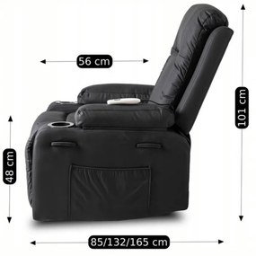 JAKS Fotoliu de masaj piele eco neagră Box