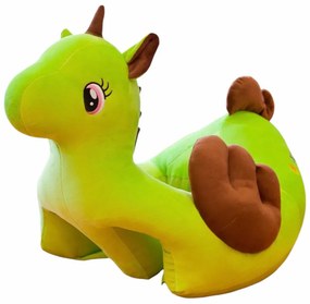 Fotoliu din plus pentru bebelusi cu spatar si suport de picioare, Unicorn, 50 cm, FPS-23-verde