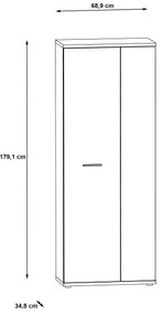 Comodă/pantofar SIMO, alb/gri beton