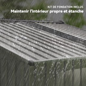 Outsunny Adăpost de grădină 5,4 m² dim. 2,77 x 1,95 x 1,92 m fundație inclusă, ușă culisantă, ventilații, tablă de oțel, antracit | Aosom Romania
