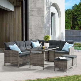 Juskys Set ratan de gradina Manacor - gri