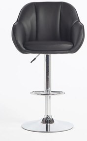 HR2055W Scaun Neagră din Piele Ecologica cu Bază Cromata
