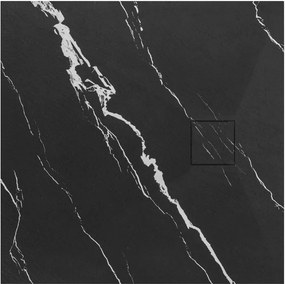 Cadita dus patrata negru imitatie marmura Carrara Rea Magnum 90x90 cm